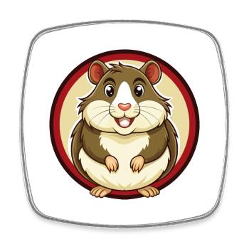 Hamster Bunte Kawaii Cartoon Figur Clipart - Viereckiger Kühlschrankmagnet - Weiß - Vorne