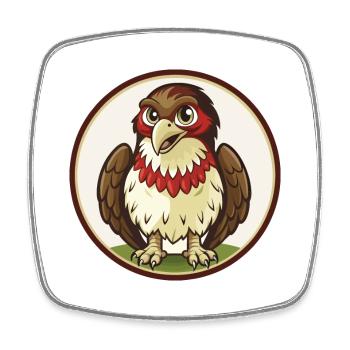 Falke Bunte Kawaii Cartoon Figur Clipart Haustier - Viereckiger Kühlschrankmagnet - Weiß - Vorne
