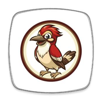 Jay Bird Bunte Kawaii Cartoon Figur Clipart - Viereckiger Kühlschrankmagnet - Weiß - Vorne