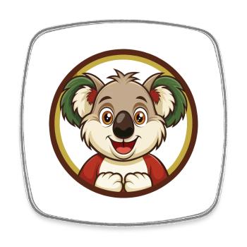 Koala Bunte Kawaii Cartoon Figur Clipart - Viereckiger Kühlschrankmagnet - Weiß - Vorne