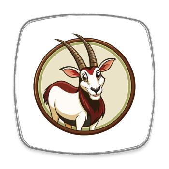 Oryx coloré Kawaii dessin animé personnage Clipart Animal de compagnie - Magnet carré - blanc - Devant