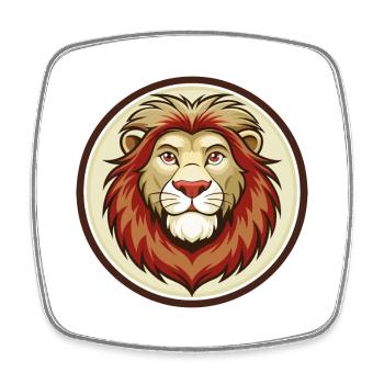 Lion Colorful Kawaii Cartoon Character Clipart Pet - Square fridge magnet - white - Front