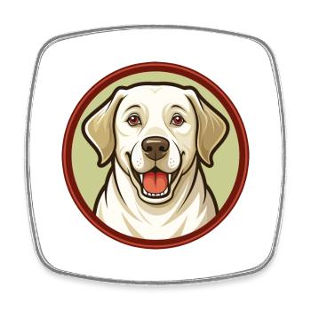 Labrador retriever chien Kawaii personnage de dessin animé - Magnet carré - blanc - Devant