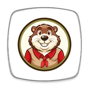 Marmot Colorful Kawaii Cartoon Character Clipart - Square fridge magnet - white - Front