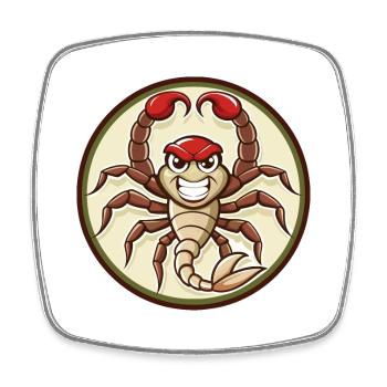 Skorpion Bunte Kawaii Cartoon Figur Clipart - Viereckiger Kühlschrankmagnet - Weiß - Vorne
