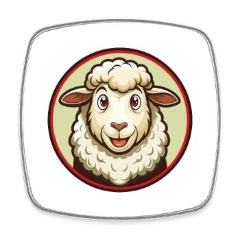 Schaf Bunte Kawaii Cartoon Figur Clipart - Viereckiger Kühlschrankmagnet - Weiß - Vorne