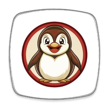 Pinguin Bunte Kawaii Cartoon Figur Clipart - Viereckiger Kühlschrankmagnet - Weiß - Vorne