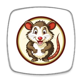 Possum Colorful Kawaii Cartoon Character Clipart - Square fridge magnet - white - Front