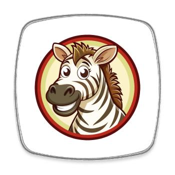 Zebra Bunte Kawaii Cartoon Charakter Clipart - Viereckiger Kühlschrankmagnet - Weiß - Vorne