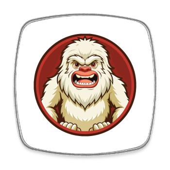 Yeti Colorful Kawaii Cartoon Character Clipart Pet - Square fridge magnet - white - Front