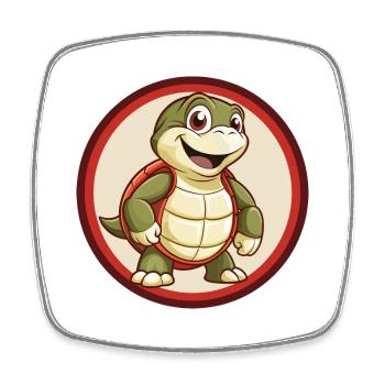 Turtle Colorful Kawaii Cartoon Character Clipart - Square fridge magnet - white - Front