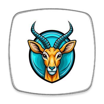 Impala Bunte Kawaii Cartoon Figur Clipart - Viereckiger Kühlschrankmagnet - Weiß - Vorne