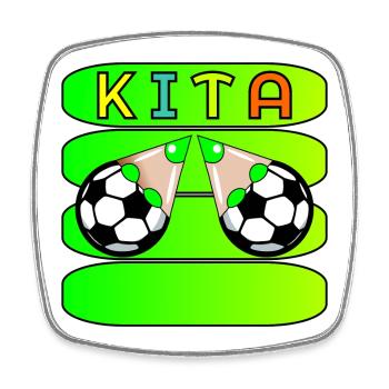 KITA FUßBALL NAMENSSCHILD - Viereckiger Kühlschrankmagnet - Weiß - Vorne