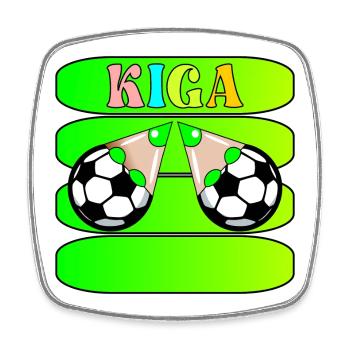 KINDERGARTENKINDER NAMENSSCHILD KIGA FUßBALL - Viereckiger Kühlschrankmagnet - Weiß - Vorne