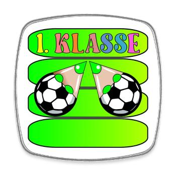 1. Klasse Schulanfang Fußball - Viereckiger Kühlschrankmagnet - Weiß - Vorne