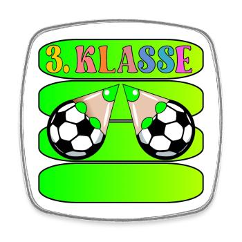 Grundschule 3. Klasse Fußball - Viereckiger Kühlschrankmagnet - Weiß - Vorne