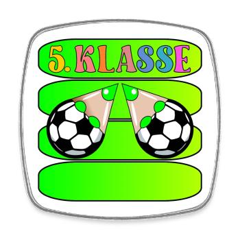 5. Klasse Fußball NAME - Viereckiger Kühlschrankmagnet - Weiß - Vorne