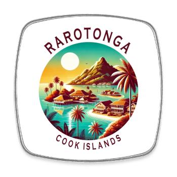 Parotonga Cook Islands Pacific trip - Square fridge magnet - white - Front