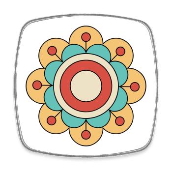 Cute And Colorful Funky Flower - Square fridge magnet - white - Front