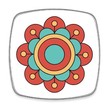 Cute And Colorful Funky Flower - Square fridge magnet - white - Front