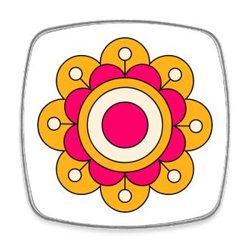 Cute And Colorful Funky Flower - Square fridge magnet - white - Front