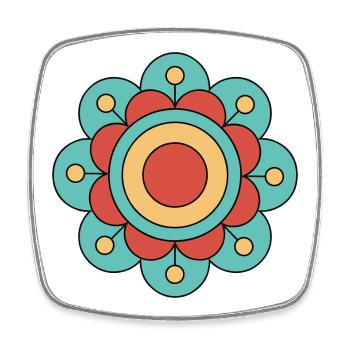 Cute And Colorful Funky Flower - Square fridge magnet - white - Front