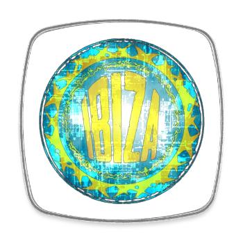 Ibiza Retro Vintage Design - Square fridge magnet - white - Front