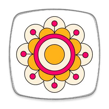 Cute And Colorful Funky Flower - Square fridge magnet - white - Front