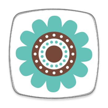Süße blaue Gänseblümchenblume - Viereckiger Kühlschrankmagnet - Weiß - Vorne