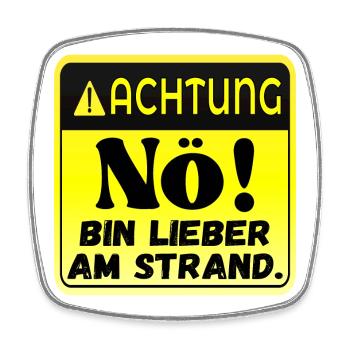 URLAUBSSPRÜCHE STRAND FERIEN - Viereckiger Kühlschrankmagnet - Weiß - Vorne