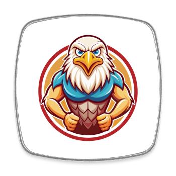 Adler Niedlich Lustig Kawaii Cartoon Clipart Tier Haustier - Viereckiger Kühlschrankmagnet - Weiß - Vorne