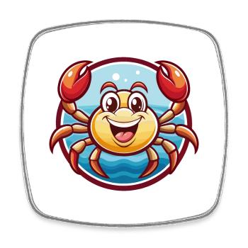 Crab Cute Funny Kawaii Cartoon Clipart Animal Pet - Square fridge magnet - white - Front