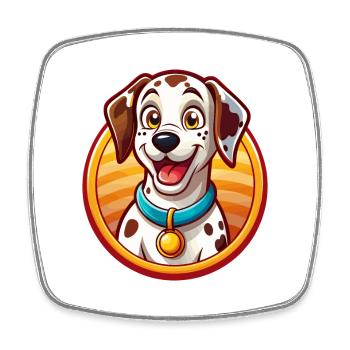 Chien Dalmatien Drôle Kawaii Dessin animé Clipart Animal - Magnet carré - blanc - Devant
