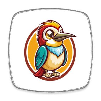 Bienenfresser Lustige Kawaii Cartoon Clipart Tier Haustier - Viereckiger Kühlschrankmagnet - Weiß - Vorne
