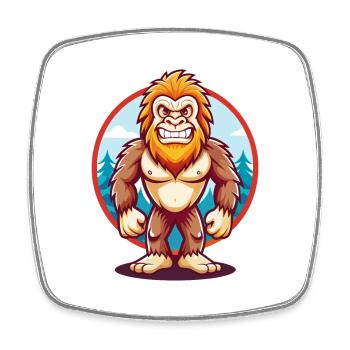 BigFoot Drôle Kawaii Dessin animé Clipart Animal de compagnie - Magnet carré - blanc - Devant