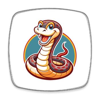 Anaconda Funny Kawaii Cartoon Clipart Animal Pet - Square fridge magnet - white - Front