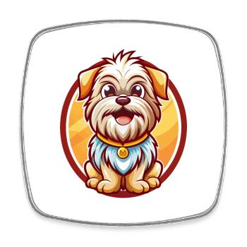 Affenpinscher Dog Funny Kawaii Cartoon Animal Pet - Square fridge magnet - white - Front