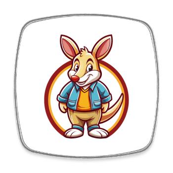 Aardvark Drôle Kawaii Dessin animé Clipart Animal de compagnie - Magnet carré - blanc - Devant