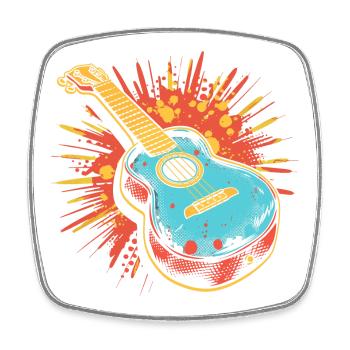 Ukulele Graphics - Square fridge magnet - white - Front