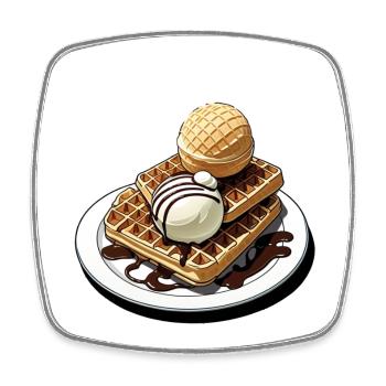 Waffeln Waffelliebhaber lustiges Waffel Geschenk - Viereckiger Kühlschrankmagnet - Weiß - Vorne