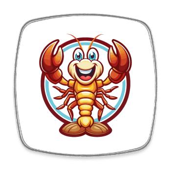 Hummer Lustig Kawaii Cartoon Clipart Tier Haustier - Viereckiger Kühlschrankmagnet - Weiß - Vorne