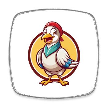 Taube Lustige Kawaii Cartoon Clipart Tier Haustier - Viereckiger Kühlschrankmagnet - Weiß - Vorne