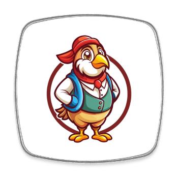 perdrix drôle kawaii dessin animé clipart animal de compagnie - Magnet carré - blanc - Devant