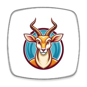 Impala Lustige Kawaii Cartoon Clipart Tier Haustier - Viereckiger Kühlschrankmagnet - Weiß - Vorne