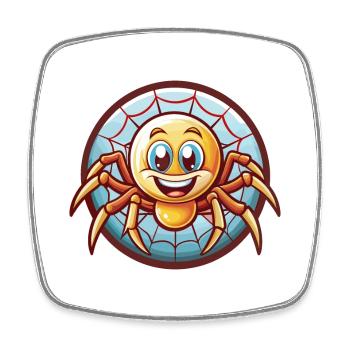 araignée drôle Kawaii dessin animé Clipart animal de compagnie - Magnet carré - blanc - Devant