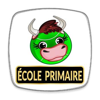 École Primaire Tennis - Magnet carré - blanc - Devant