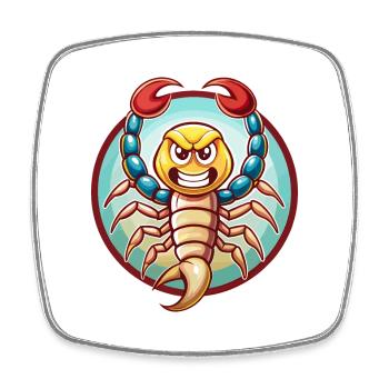 Skorpion Lustig Kawaii Cartoon Clipart Tier Haustier - Viereckiger Kühlschrankmagnet - Weiß - Vorne