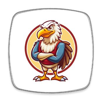 vautour drôle kawaii dessin animé clipart animal de compagnie - Magnet carré - blanc - Devant