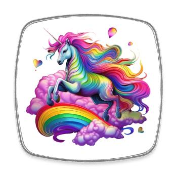 Fairy Rainbow Unicorn - Square fridge magnet - white - Front