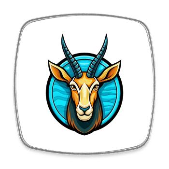 Oryx coloré Kawaii dessin animé personnage Clipart Animal de compagnie - Magnet carré - blanc - Devant